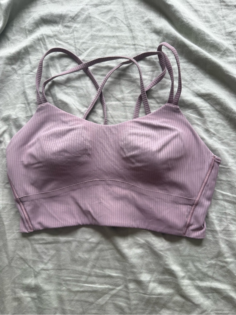lululemon athletica Lavender Ribbed Strappy Sports Bra